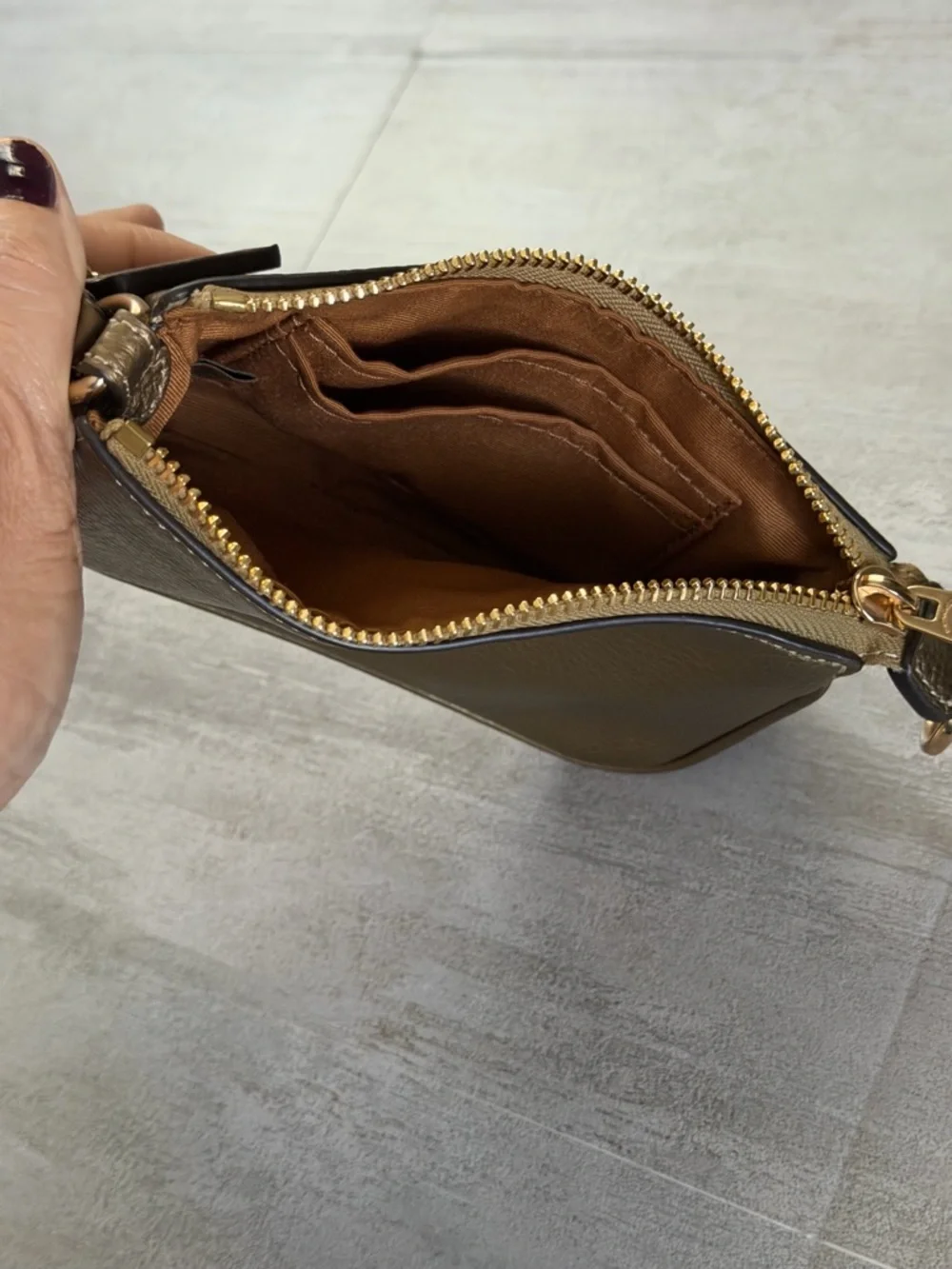 Coach Nolita 15 Metallic Gold Pebbled Leather Wristlet - Picture 4 of 6